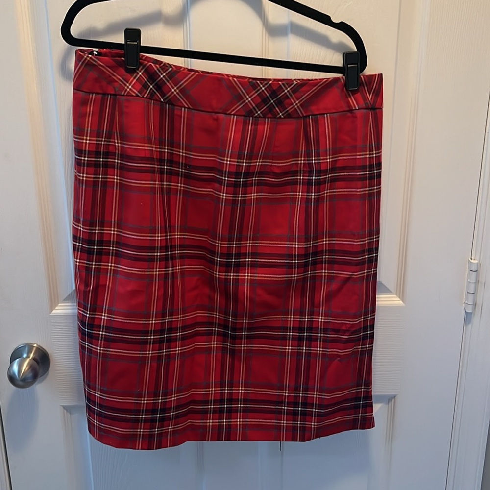 NWT RED PLAID WOOL 346 BROOKS BROTHERS SKIRT SIZE 16 - Picture 4 of 6